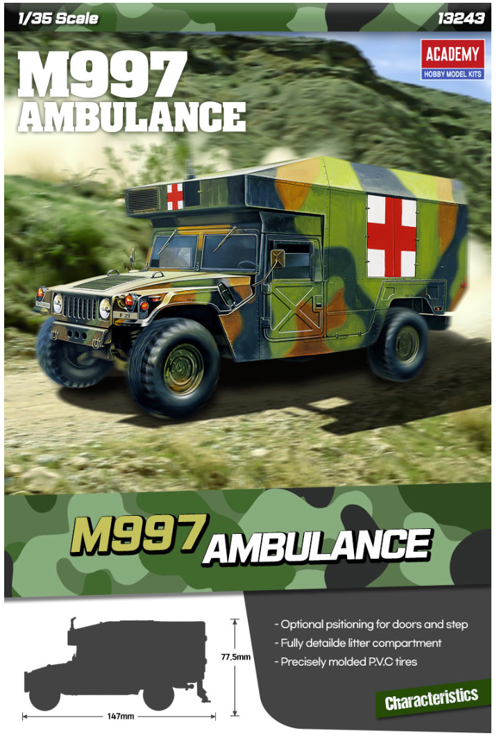 Ambulance Humvee Maxi M997 d&amp;#39;Academy 13243 au 1/35 – image 2