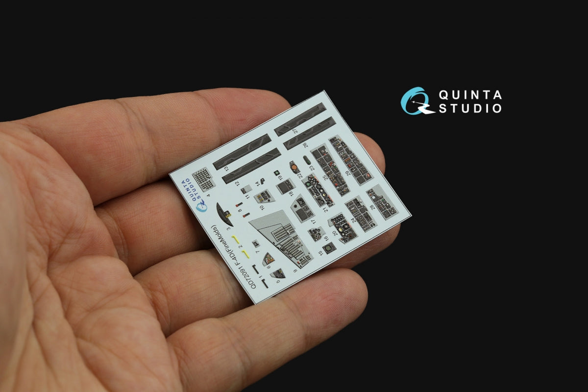 Quinta Studio QD72091 F-4D 3D-Printed &amp;amp; coloured Interior on decal paper (Fine Molds) 1/72 – immagine 8