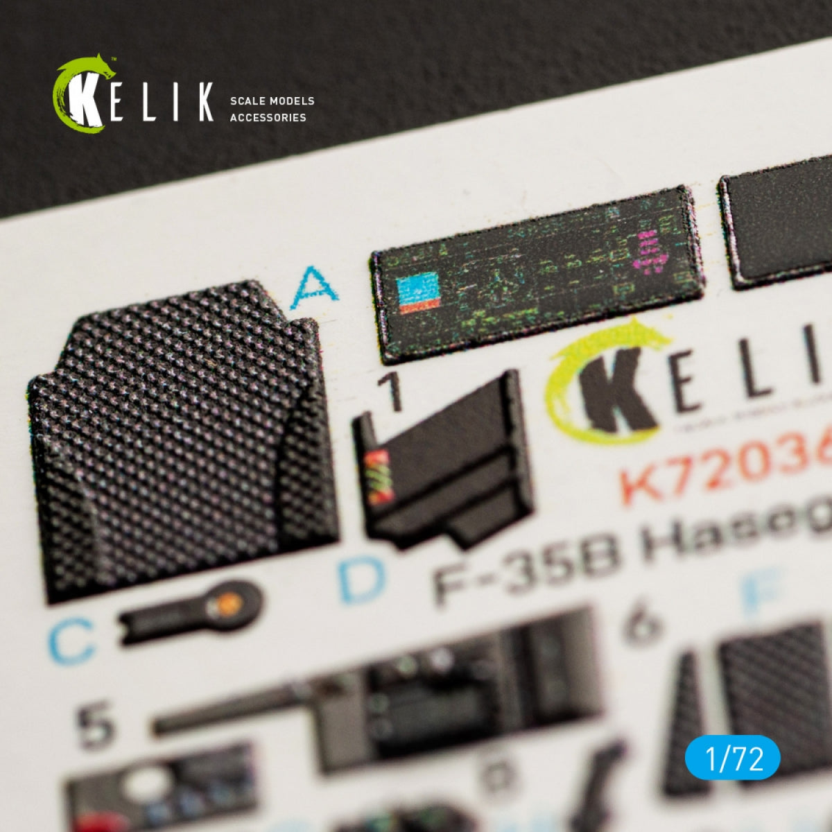 Décalcomanies 3D intérieures KELIK K72036 pour maquette Hasegawa au 1/72 – image 4