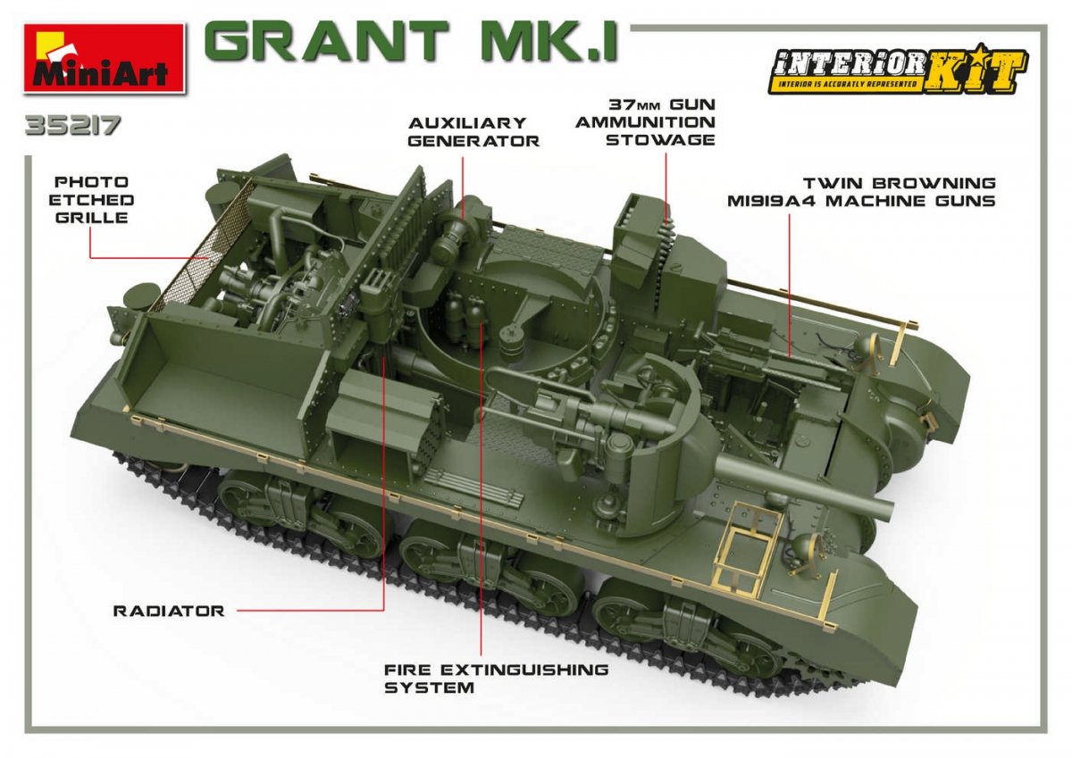 MiniArt 35217 Grant Mk.I w/interior 1/35 – imagen 3