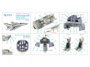 Quinta Studio QD+48204 Tornado ECR German 3D-Printed &amp;amp; coloured Interior on decal paper (Revell) (with 3D-printed resin parts) 1/48 – immagine 2