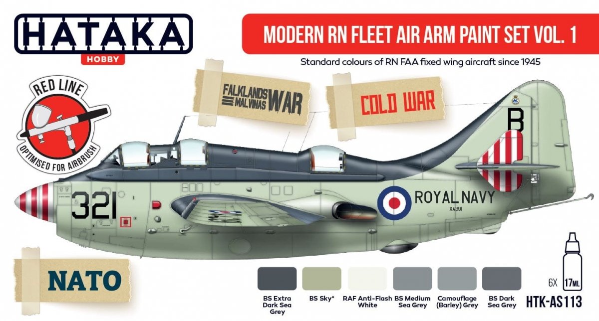 Hataka HTK-AS113 Modern RN Fleet Air Arm Paint Set Vol. 1 6x17ml – Bild 2