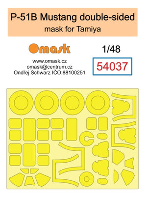 Omask 54037 P-51B Mustang double-sided mask (for Tamiya) 1/48