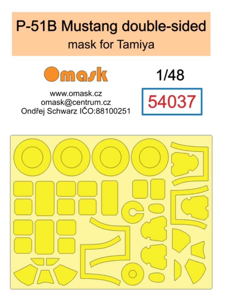 Omask 54037 P-51B Mustang double-sided mask (for Tamiya) 1/48