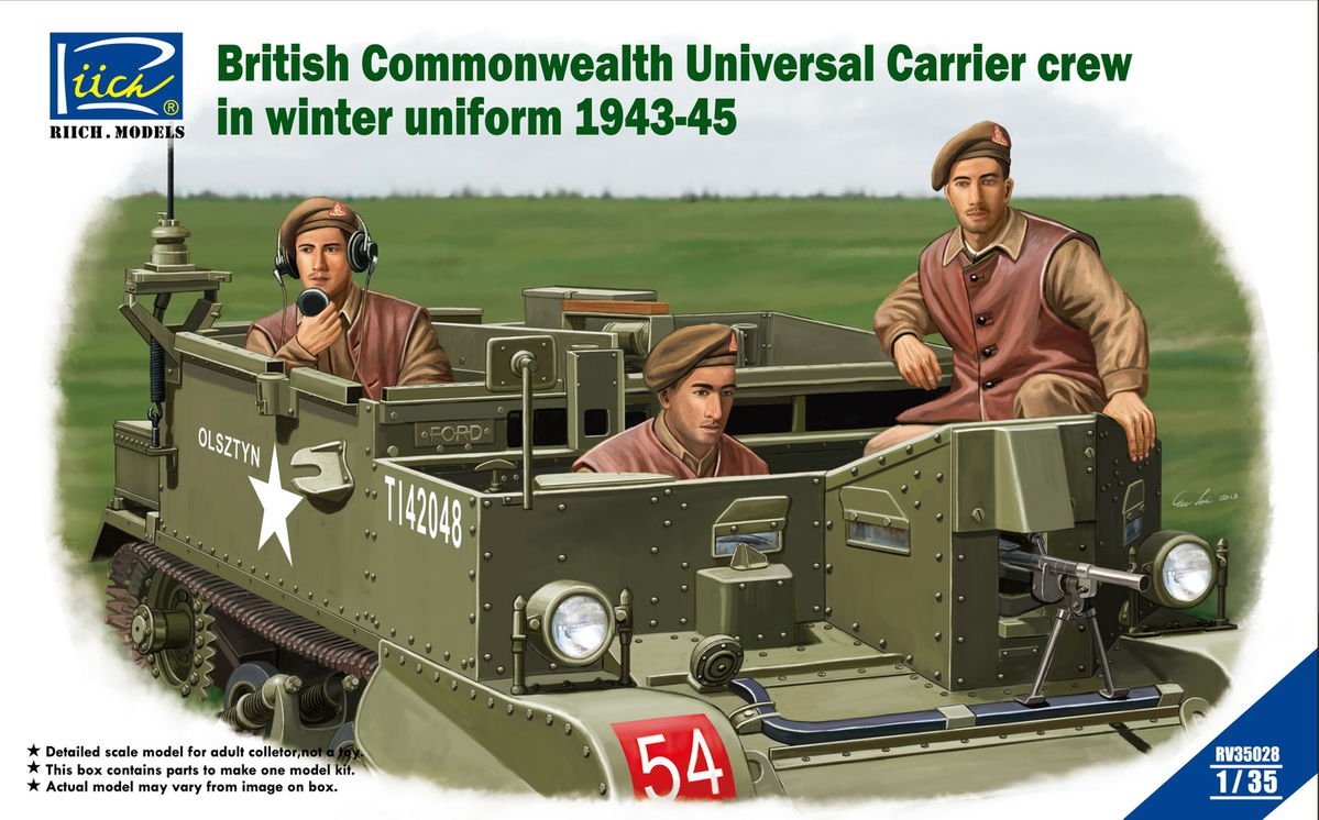 Riich Models RV35028 British & Commonwealth Universal Carrier crew in winter uniform 1943-1945 1/35