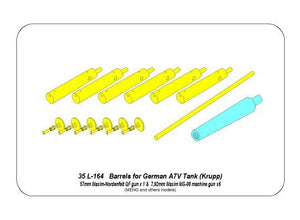 Canons Aber 35L-164 pour char allemand A7V de la Première Guerre mondiale (1/35) – image 10