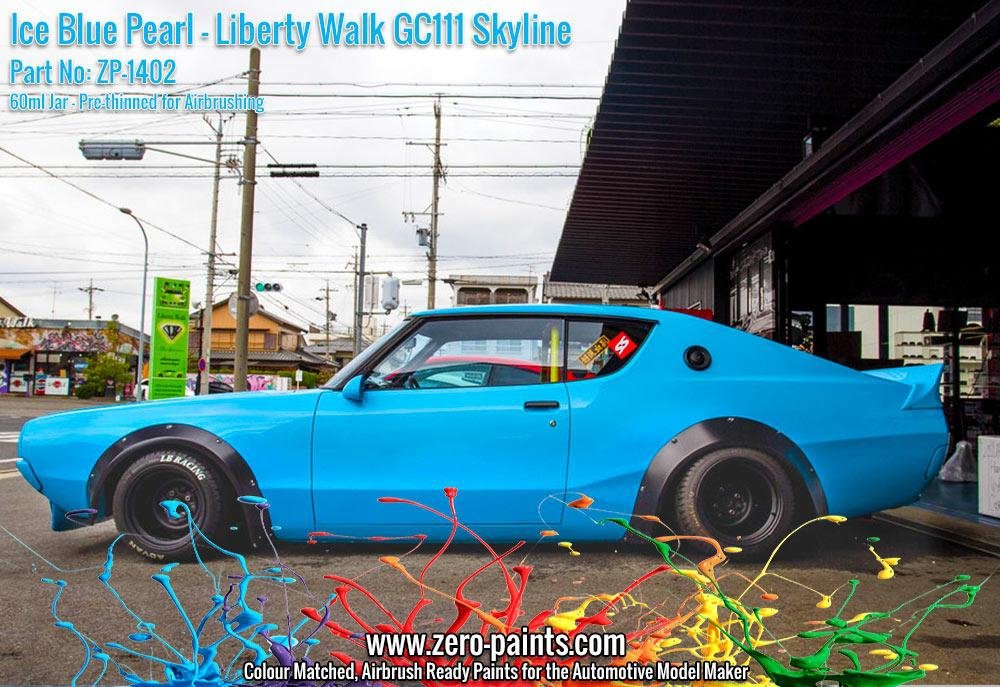 Zero Paints ZP-1402 - Ice Blue Pearl Paint for Liberty Walk GC111 Skyline (Ken Mary) 60ml – immagine 4