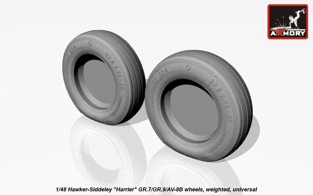 Roues avec pneus lestés pour Hawker-Siddeley Harrier GR.7/GR.9/AV-8B (Armory Models AW48405) à l&amp;#39;échelle 1/48 – image 7