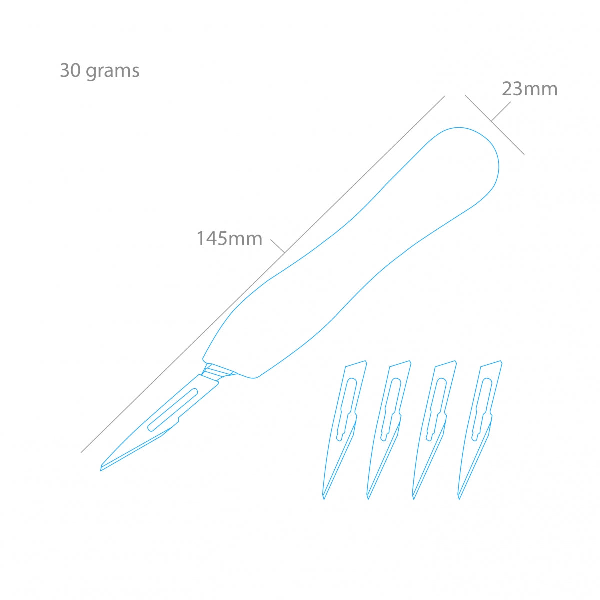 Manche de scalpel en plastique Modelcraft PKN5002-11 et 5 lames n° 11 – image 2