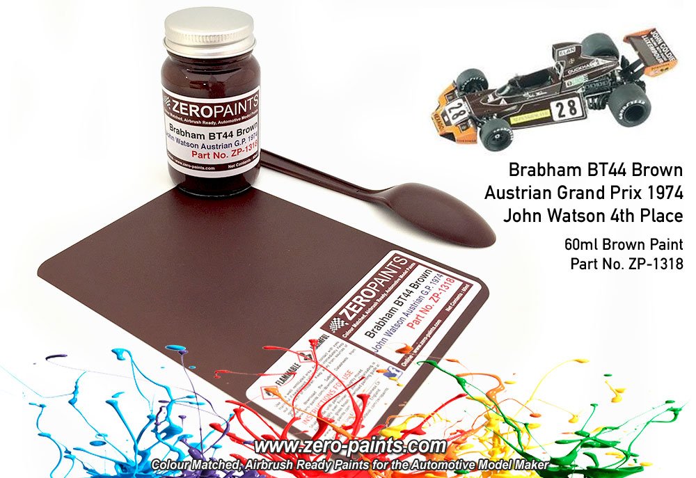 Peinture marron Brabham BT44 (John Watson, Grand Prix d&amp;#39;Autriche 1974) Zero Paints ZP-1318, 60 ml