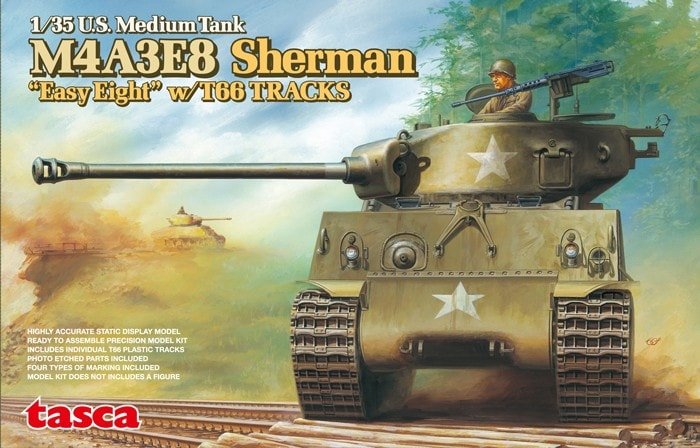 Asuka 35-020 U.S. Medium Tank M4A3E8 Sherman "Easy Eight" w/T66 TRACKS 1/35