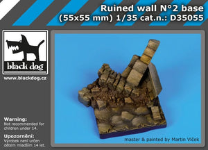 Black Dog D35055 Ruined wall N°2 base 1/35