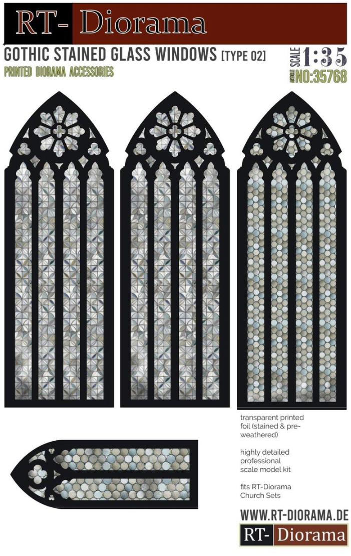 RT-Diorama 35768 Gothic Stained Glass Windows [Type 02] 1/35 – immagine 2