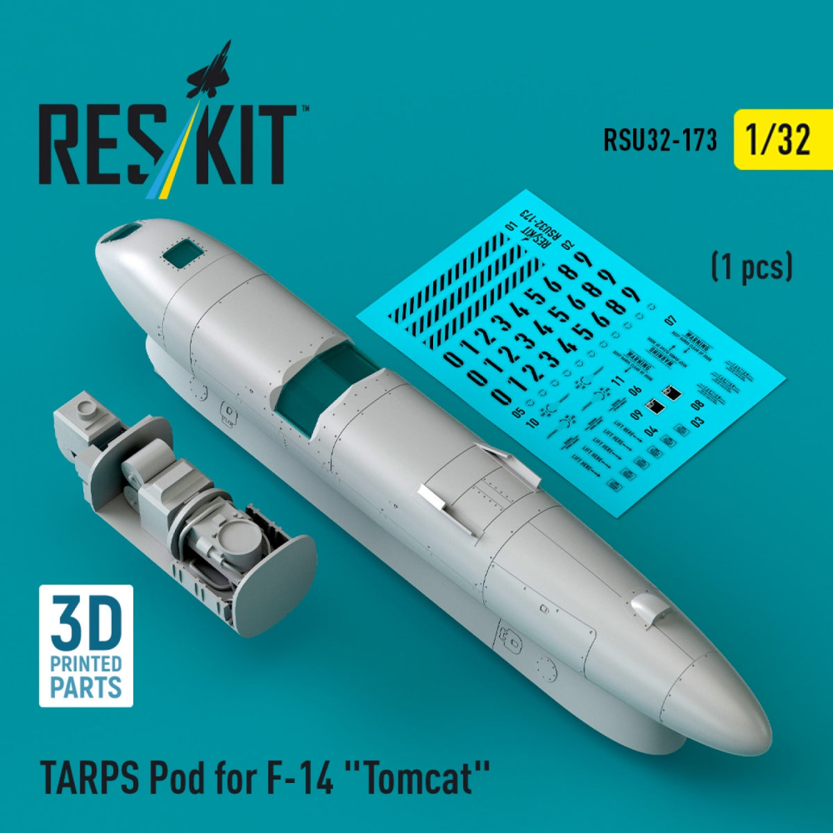 RESKIT RSU32-0173 TARPS pod for F-14 &amp;quot;Tomcat&amp;quot; (1 pcs) (3D printed) 1/32 – immagine 3