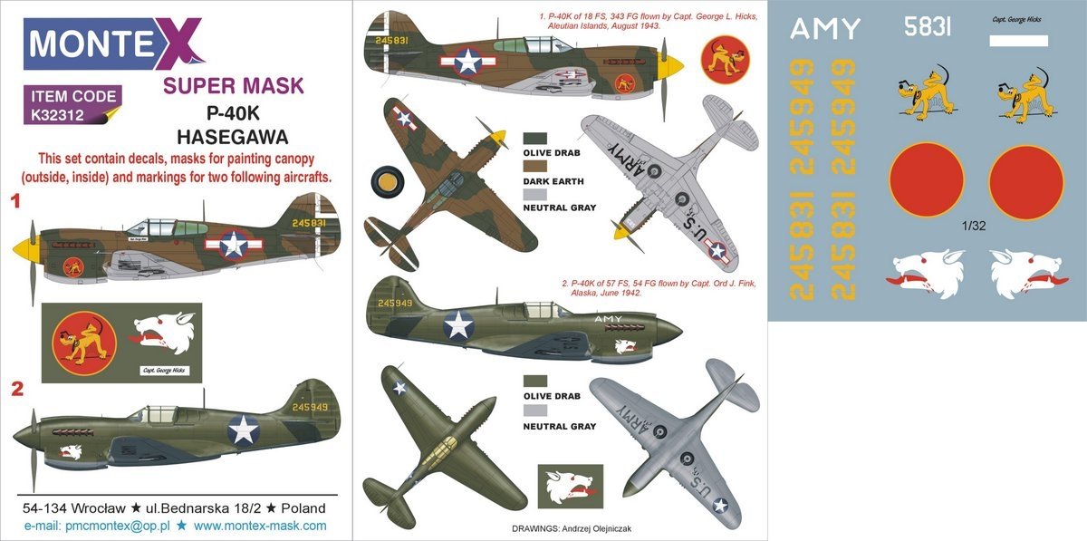 Montex K32312 P-40K 1/32