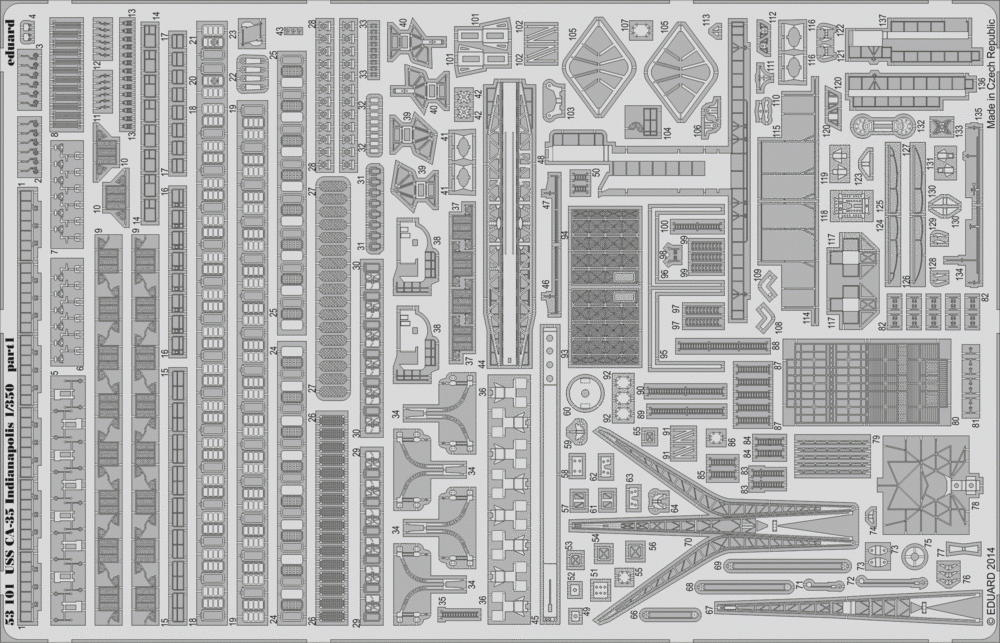 Eduard 53101 USS CA-35 Indianapolis ACADEMY 1/350 – image 2