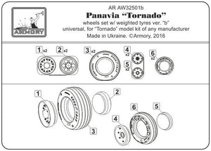 Armory Models AW32501b Panavia Tornado wheels, w/ tyres type “b” (GY) 1/32 – Bild 6