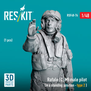 RESKIT RSF48-0076 Rafale (C, M) male pilot (in a standing position - type 2) (1 pcs) (3D Printed) 1/48 – image 2