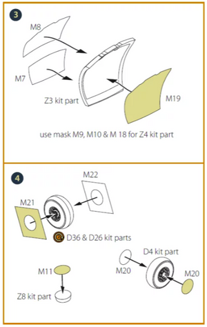 Clear Prop! CPA72128 OV-1B Mohawk &amp;quot;Pilot School&amp;quot; painting mask on &amp;quot;yellow kabuki paper&amp;quot; for CP kit CP72038 1/72 – immagine 3