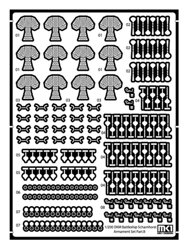 MK1 Design MS-20019 DKM Cuirassé SCHARNHORST PIÈCES D&amp;#39;ARMEMENT pour Trumpeter 1/200 – image 4