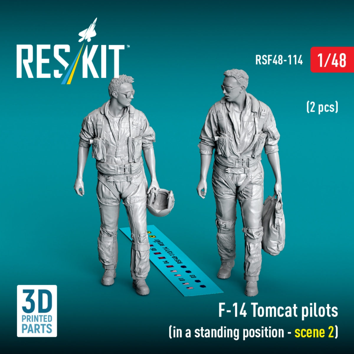 RESKIT RSF48-0114 F-14 Tomcat pilots (in a standing position - scene 2) (2 pcs) (3D Printed) 1/48