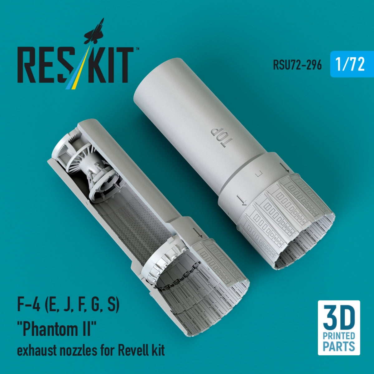 RESKIT RSU72-0296 F-4 (E, J, F, G, S) &amp;quot;Phantom II&amp;quot; exhaust nozzles for Revell kit (3D Printed) 1/72