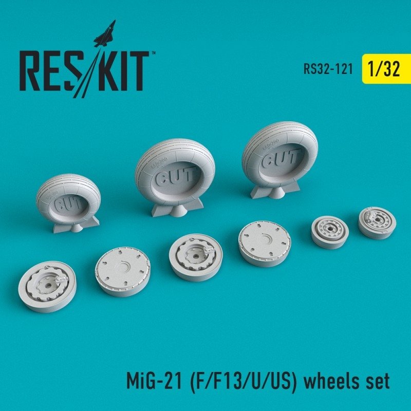 RESKIT RS32-0121 Jeu de roues MiG-21 (F/F13/U/US) 1/32