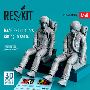RESKIT RSF48-0006 RAAF F-111 PILOTS SITTING IN SEATS (2 PCS) (3D PRINTED) 1/48 – Bild 2