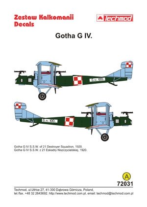 Techmod 72031 - Gotha G.IV (SSW) 1/72 – zdjęcie 2