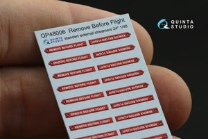Quinta Studio QP48006 &amp;quot;Remove Before Flight&amp;quot; standart external streamer 24&amp;quot;, 20 Pcs 1/48 – immagine 11