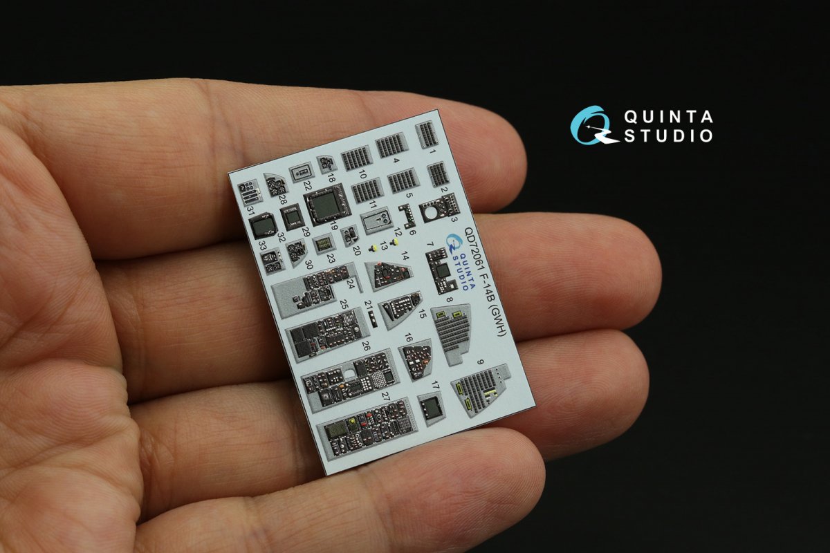 Quinta Studio QD72061 F-14B 3D-Printed &amp;amp; coloured Interior on decal paper (GWH) 1/72 – imagen 5