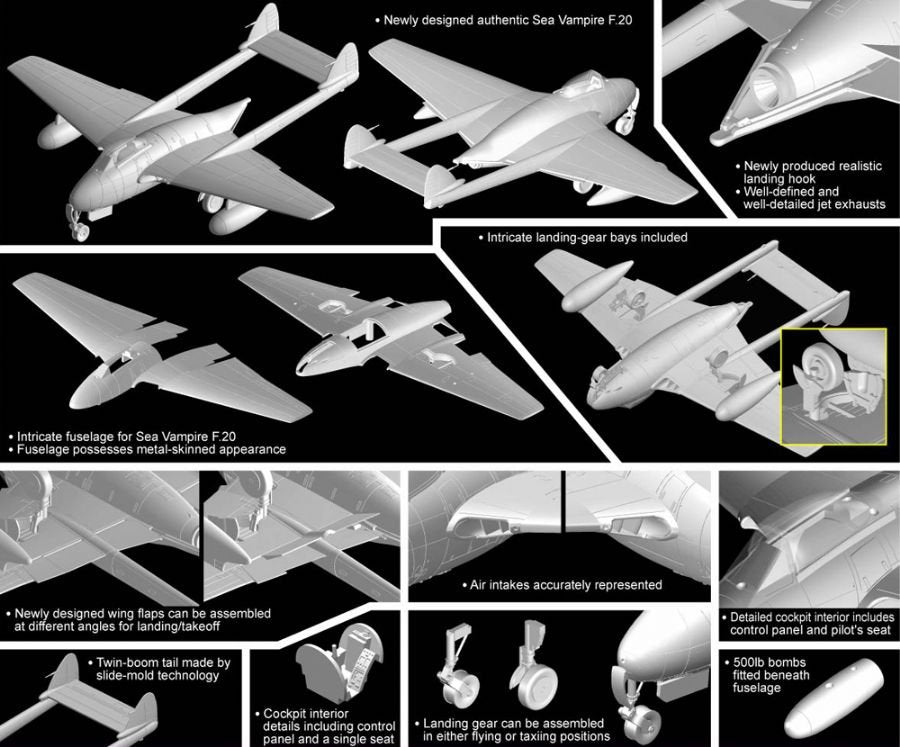 Cyber Hobby 5112 Sea Vampire F.20 1/72 – immagine 2
