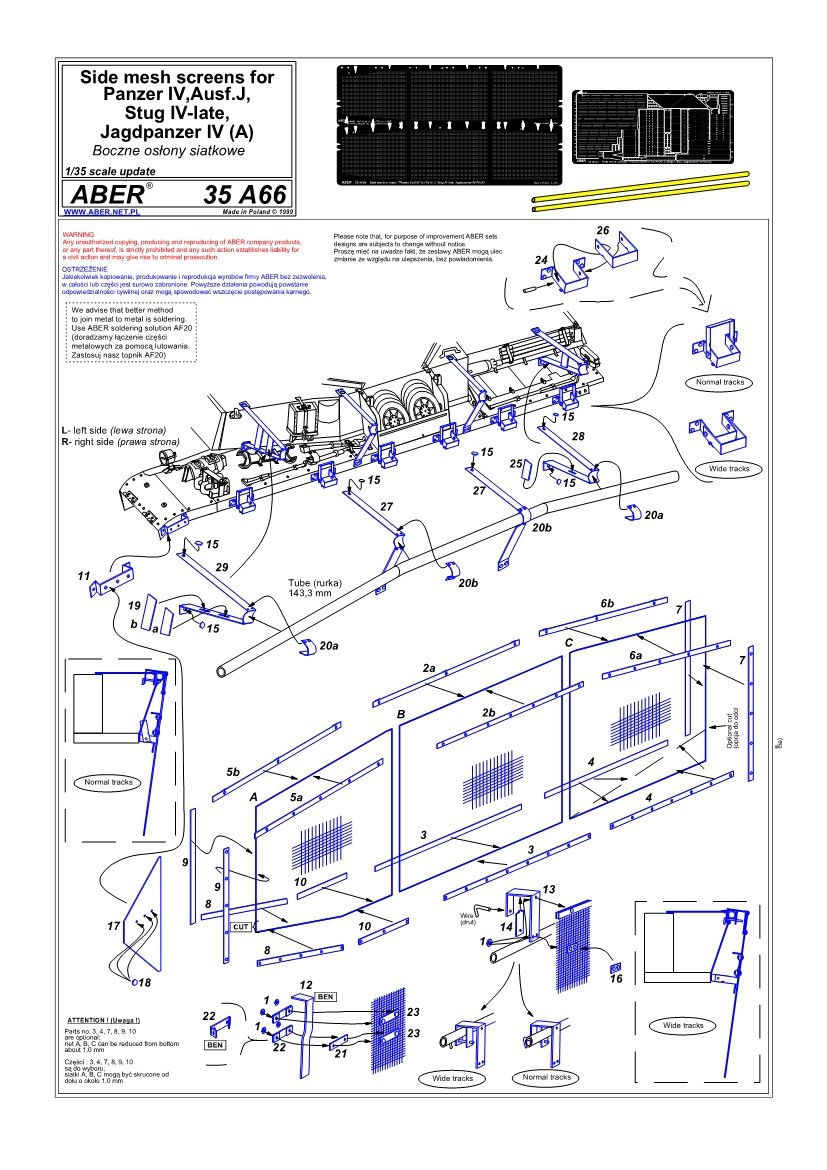 Aber 35A066 Grilles latérales pour Pz.IV, Jagdpanzer IV (A), Stug.IV - version tardive (1/35) – image 3