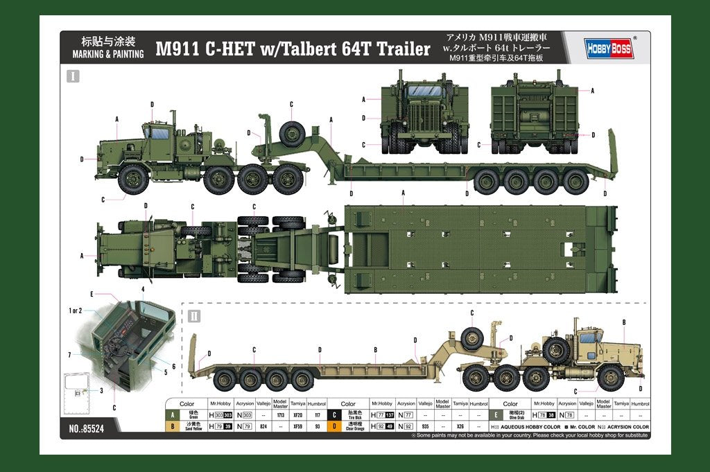 Hobby Boss 85524 M911 C-HET w/ Talbert 64T Trailer 1/35 – zdjęcie 5