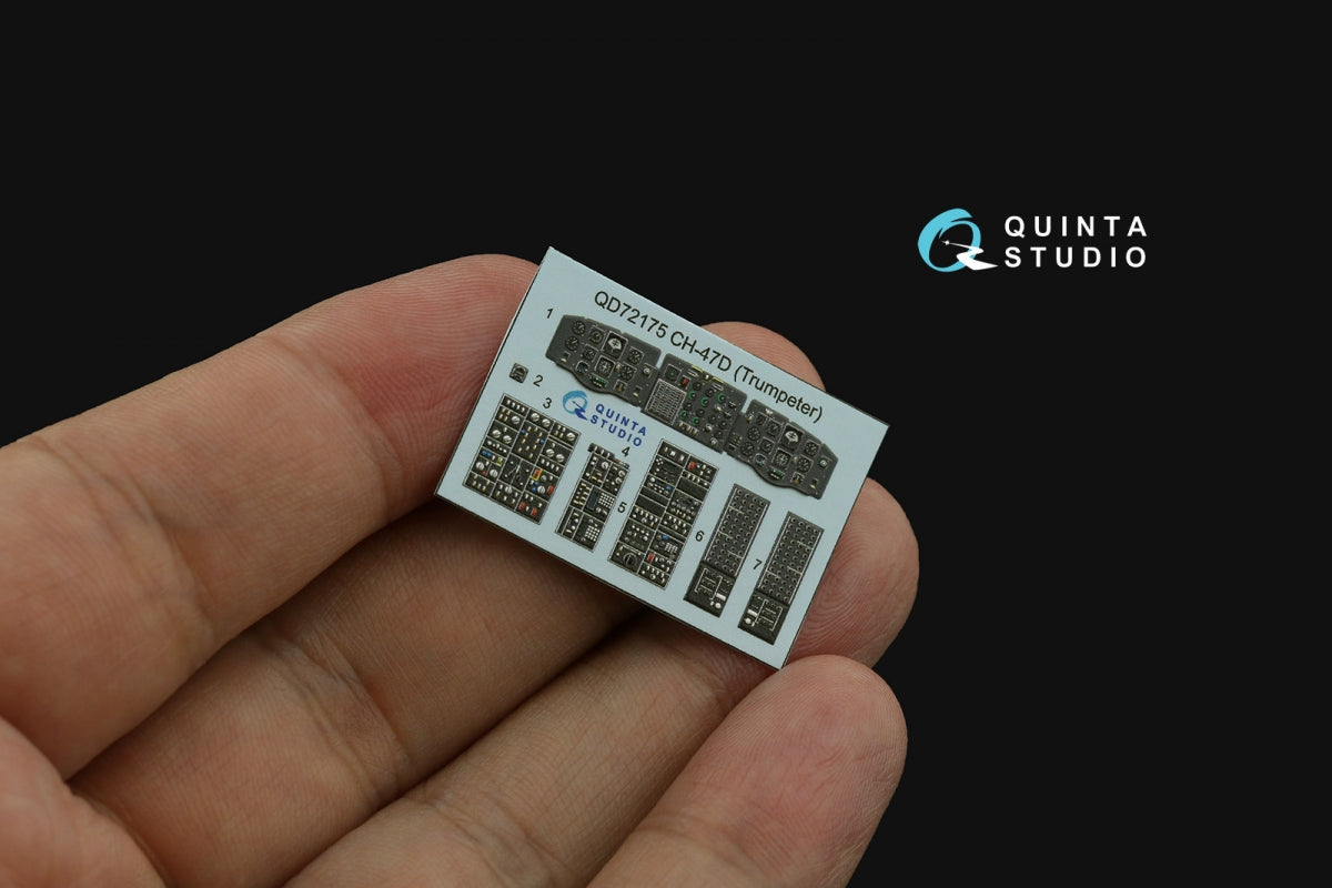 Quinta Studio QD72175 CH-47D 3D-Printed coloured Interior on decal paper (Trumpeter) 1/72 – immagine 3