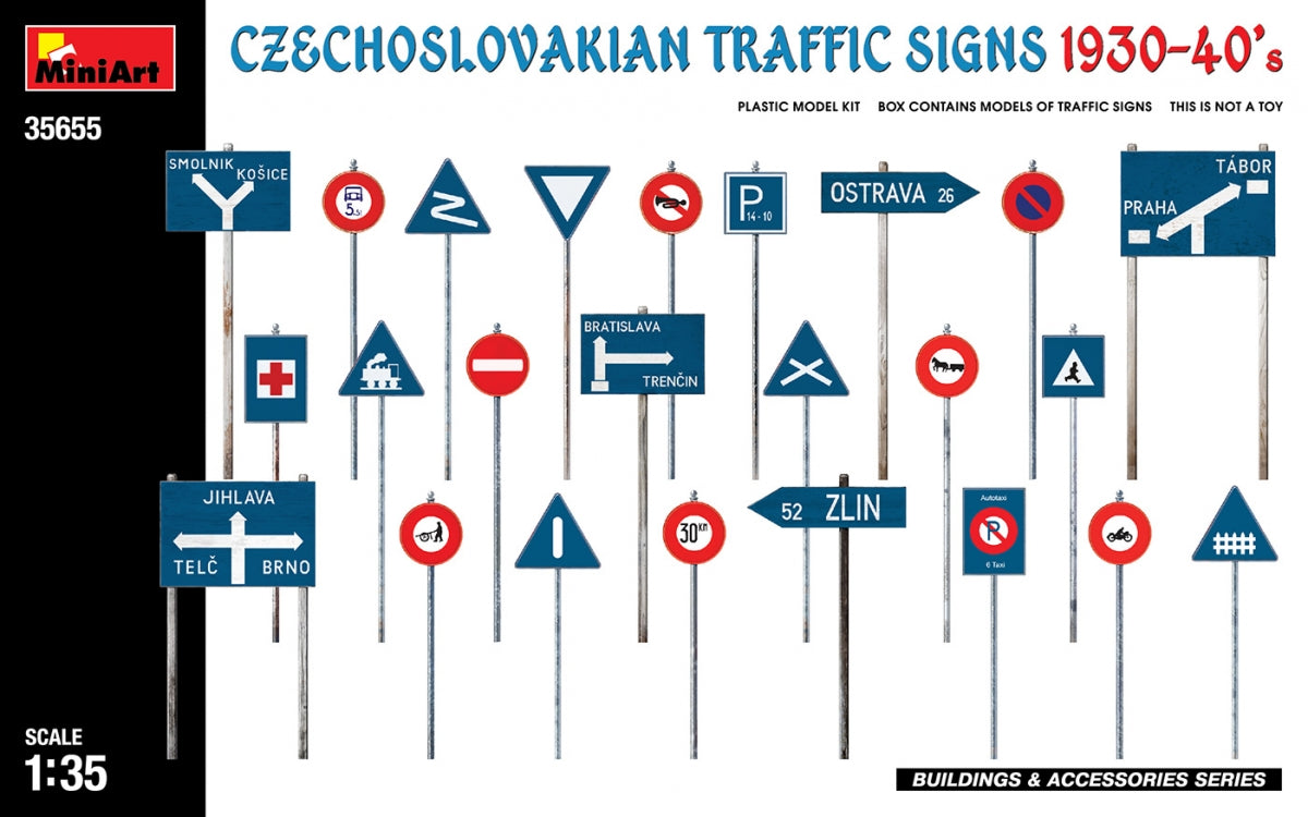 Miniart 35655 CZECHOSLOVAKIAN TRAFFIC SIGNS 1930-40’s 1/35