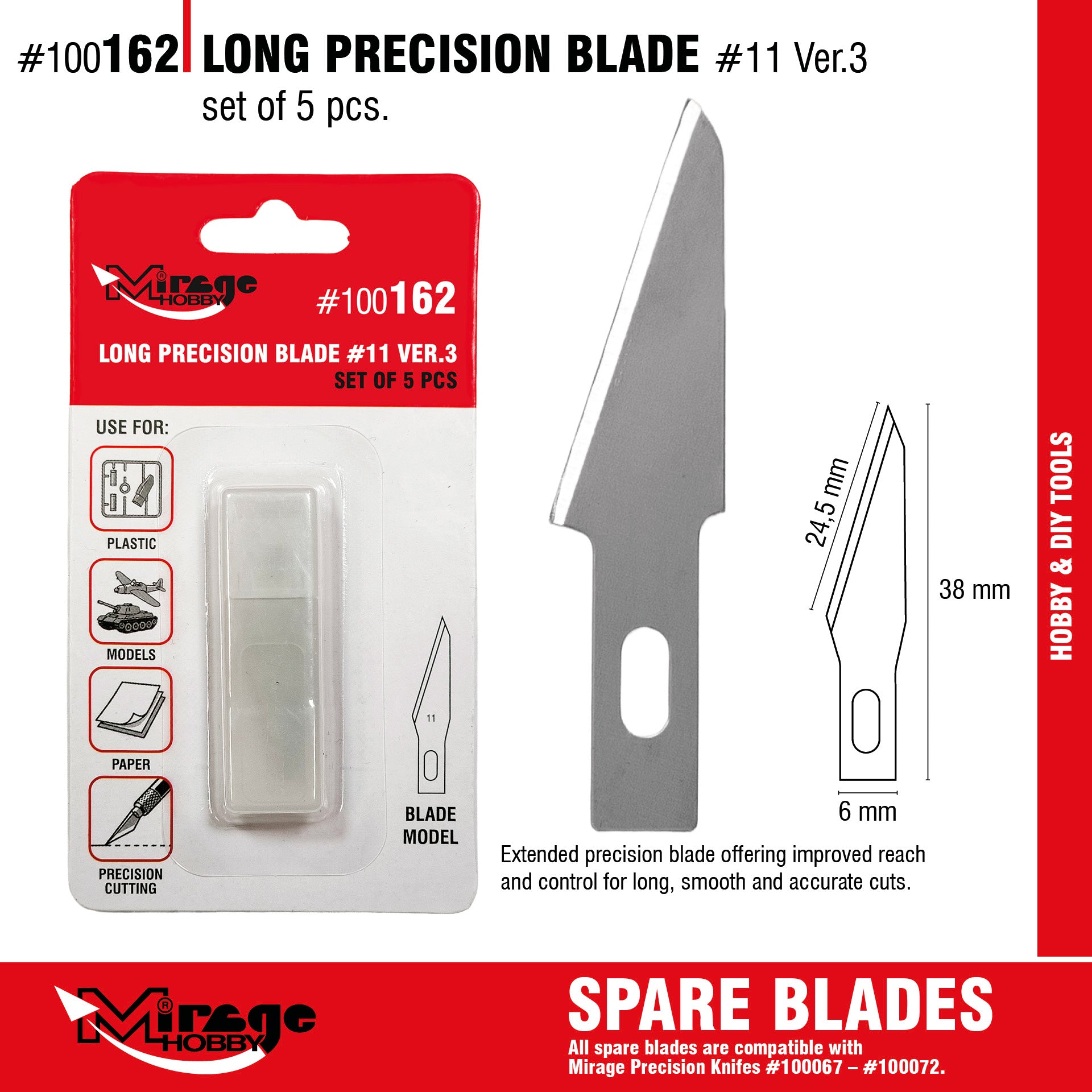 Mirage 100162 Long Precision Blade (5 pcs) – Bild 2