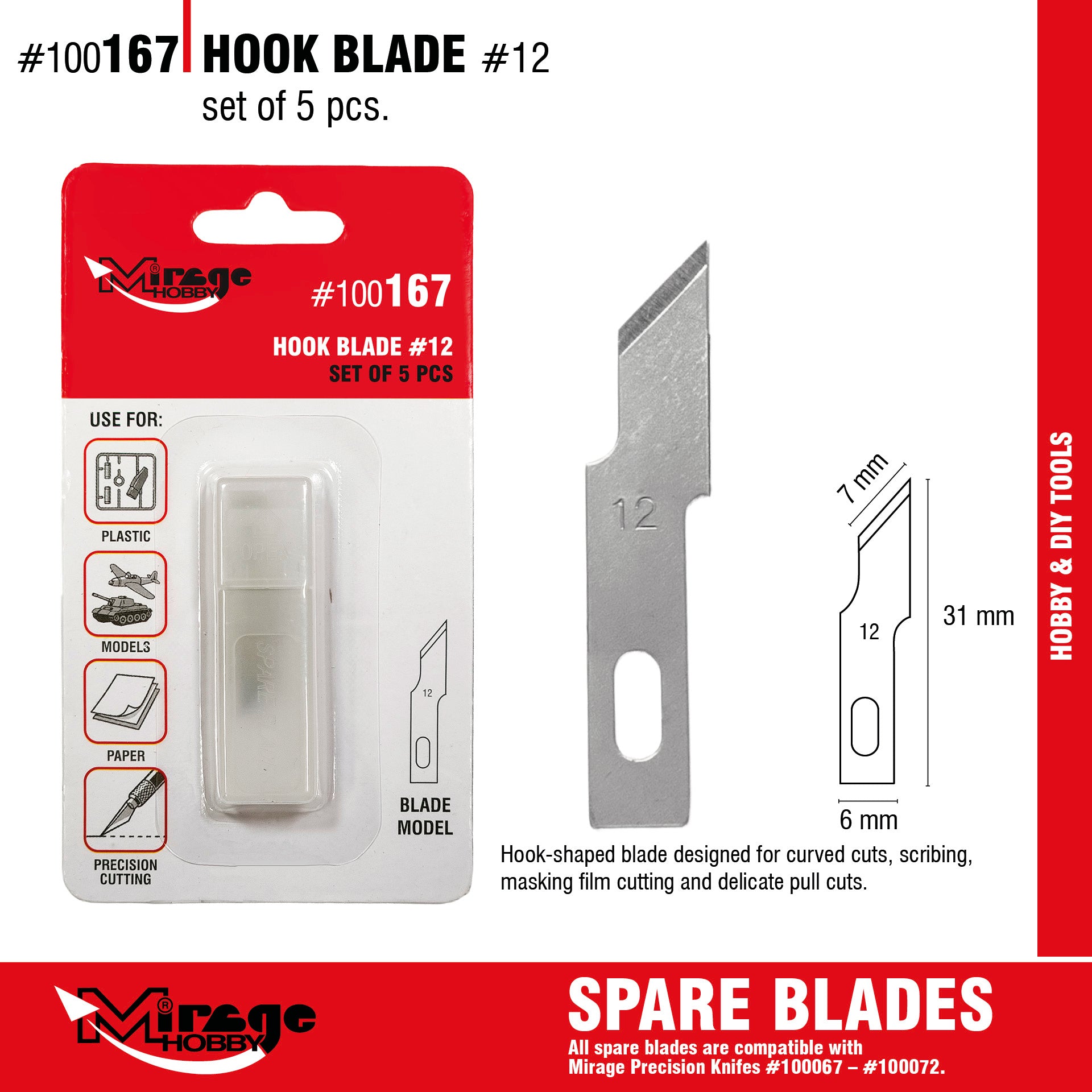 Mirage 100167 Hook Blade (5 pcs) – imagen 2