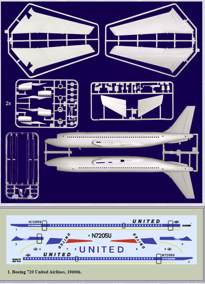 Roden 320 BOEING 720 UNITED 1/144 – immagine 2