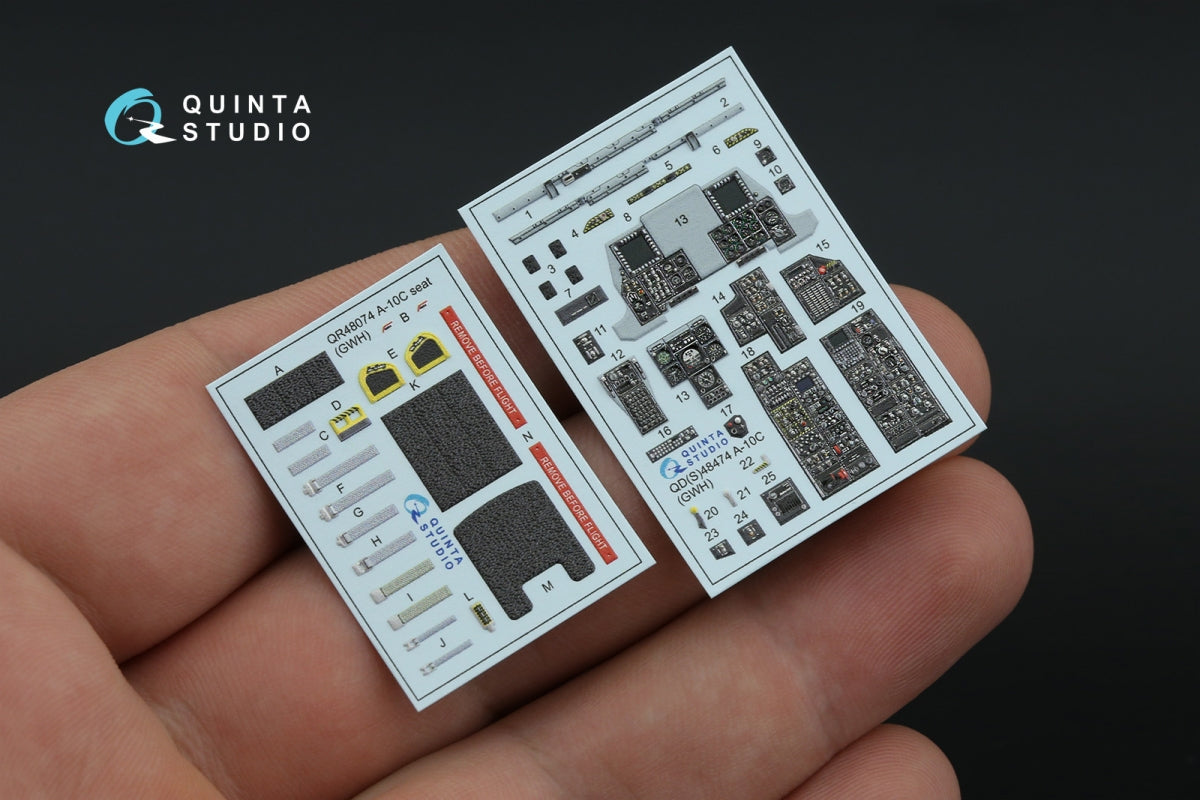 Quinta Studio QD48474 A-10C 3D-Printed coloured Interior on decal paper (GWH) 1/48 – imagen 5