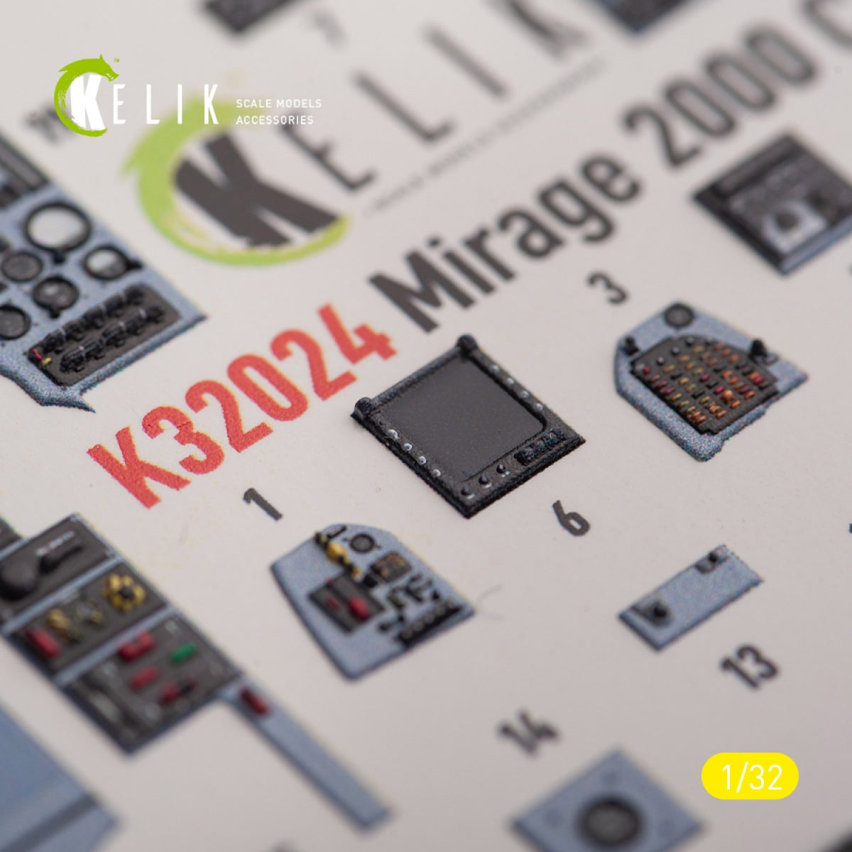KELIK K32024 Mirage 2000C - interior 3D decals for Kitty Hawk/Zimi models kit 1/32 – immagine 6