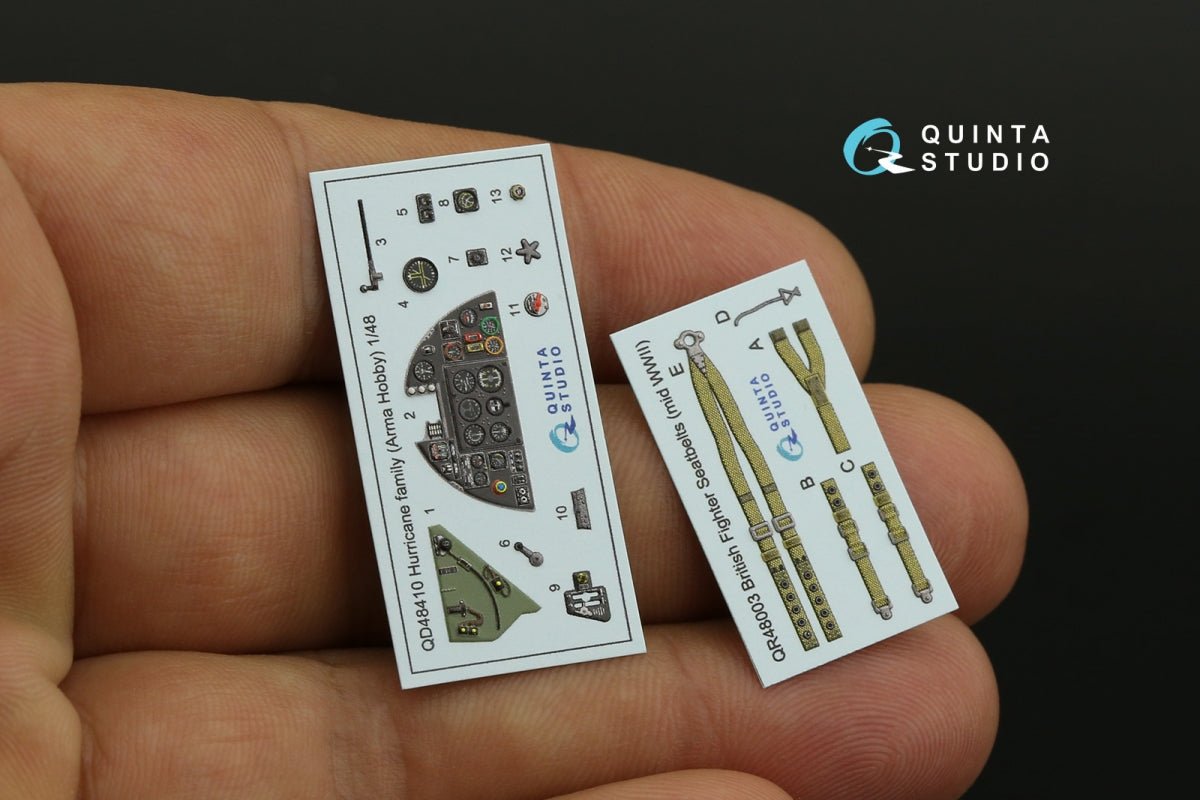 Quinta Studio QD48410 Hurricane family 3D-Printed &amp;amp; coloured Interior on decal paper (Arma Hobby) 1/48 – immagine 11