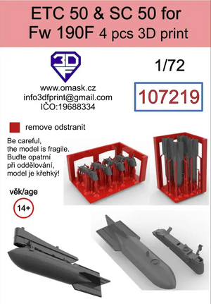 Omask 107219 ETC50 + SC50 pour Fw190F (4 pièces) 1/72 – image 2