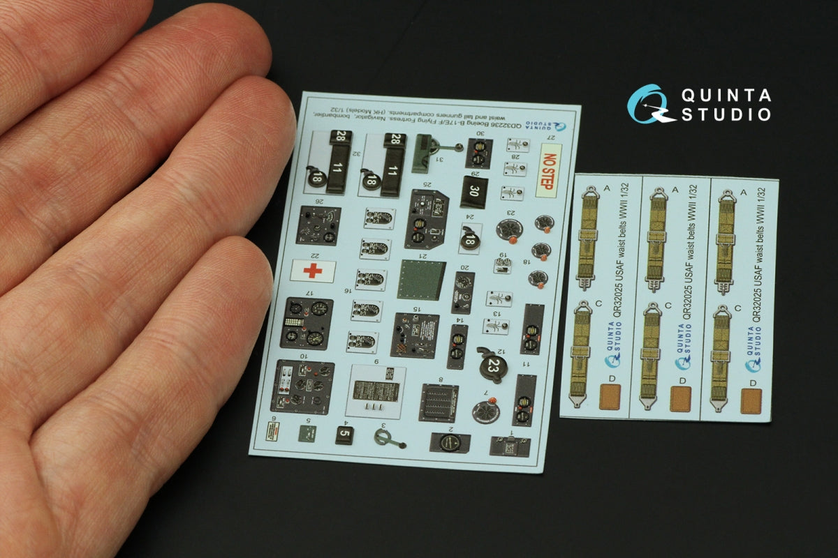 Quinta Studio QD32236 Boeing B-17E/F Navigator, bombardier, waist and tail gunners compartments. 3D-Printed coloured Interior (HK models) 1/32 – Bild 2