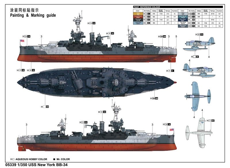 Trumpeter 05339 USS New York BB-34 1/350 – imagen 3
