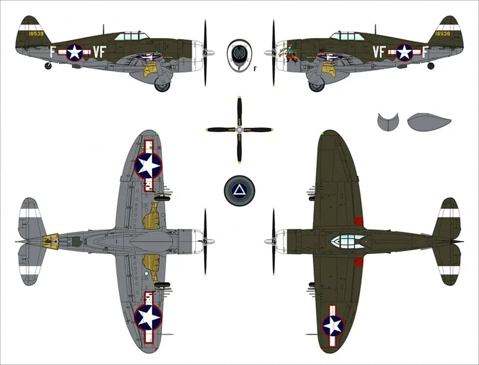 Dora Wings 48054 Republic P-47C Thunderbolt with Ferry Tank 1/48 – zdjęcie 8