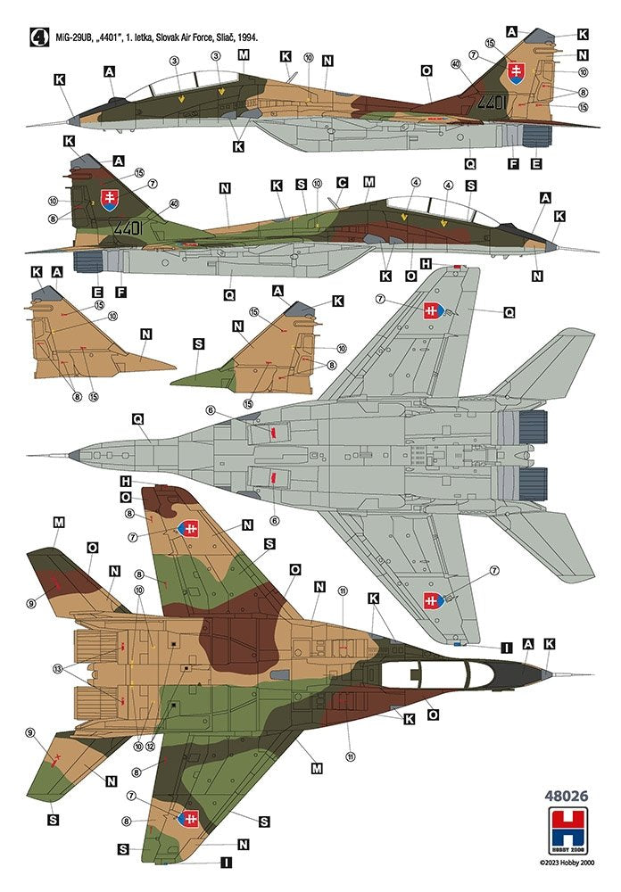Hobby 2000 48026 MiG-29UB Czech &amp;amp; Slovak Air Force 1/48 – immagine 5