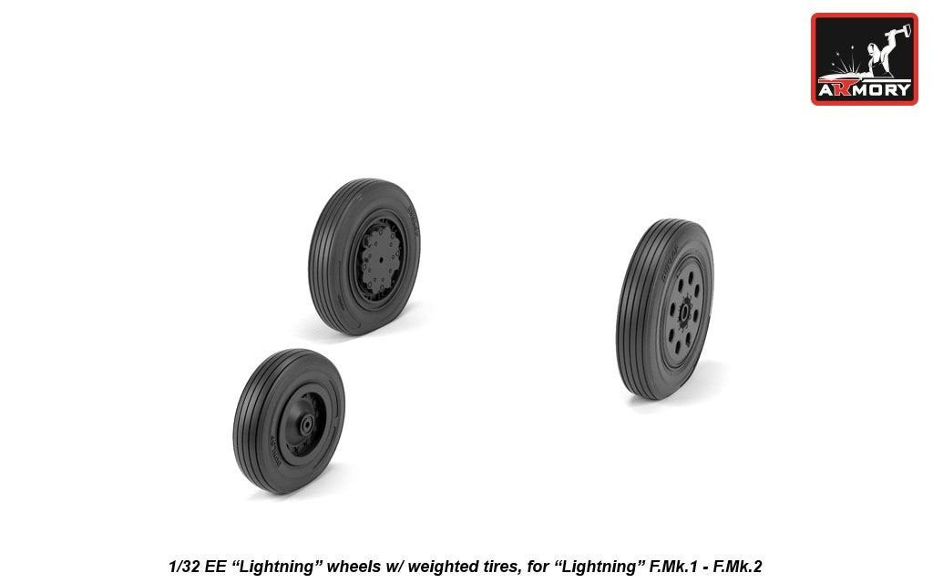 Armory Models AW32401 EE Lightning wheels w/ weighted tires, early 1/32 – immagine 2
