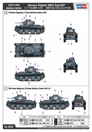 Hobby Boss 82956 German Pz.Kpfw. 38(t) Ausf.E/F 1/72 – zdjęcie 3