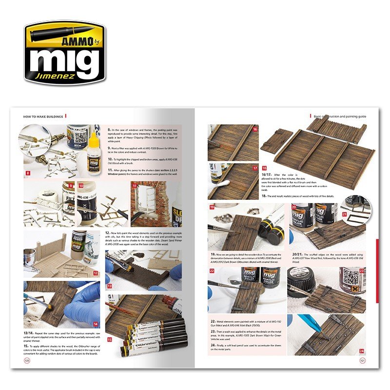 AMMO of Mig Jimenez 6135 HOW TO MAKE BUILDINGS. BASIC CONSTRUCTION AND PAINTING GUIDE (English) – immagine 4